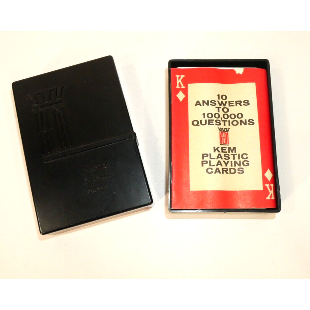 VTG KEM Plastic Playing Cards 1 Deck Athens Greek Mythology Green With Inserts